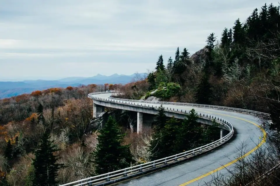 Winding road through the mountains